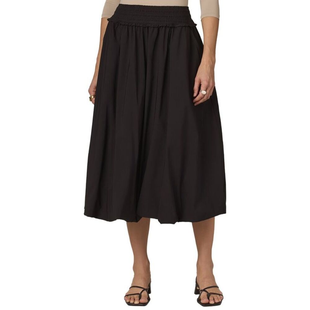 Wit & Wisdom Womens Smocked Waist Bubble Hem Mini Skirt, Black